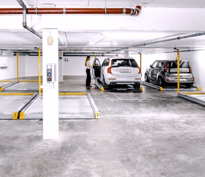 small commercial or residential car stacker parking systems both dependanyt and independent car stackers - manual and semi automatic parking systems